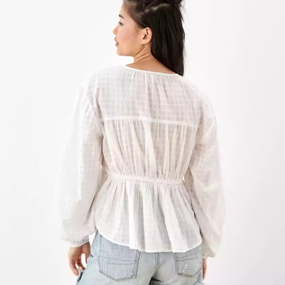 American Eagle - Long-Sleeve Tie-Front Tunic (Medium) - Picture 2 of 7